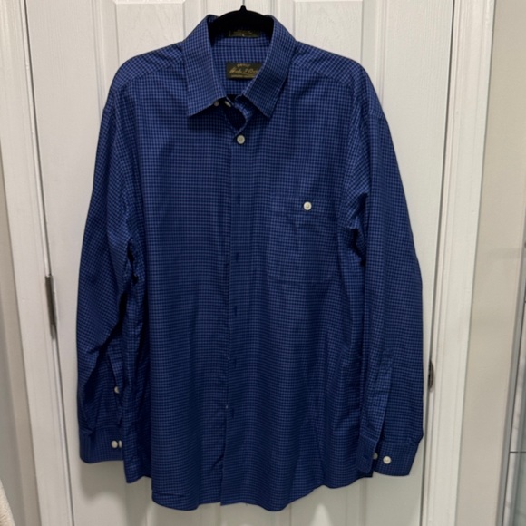 Orvis Men’s Navy Check Button-Down Shirt | 100% Cotton | Size L - Picture 1 of 4